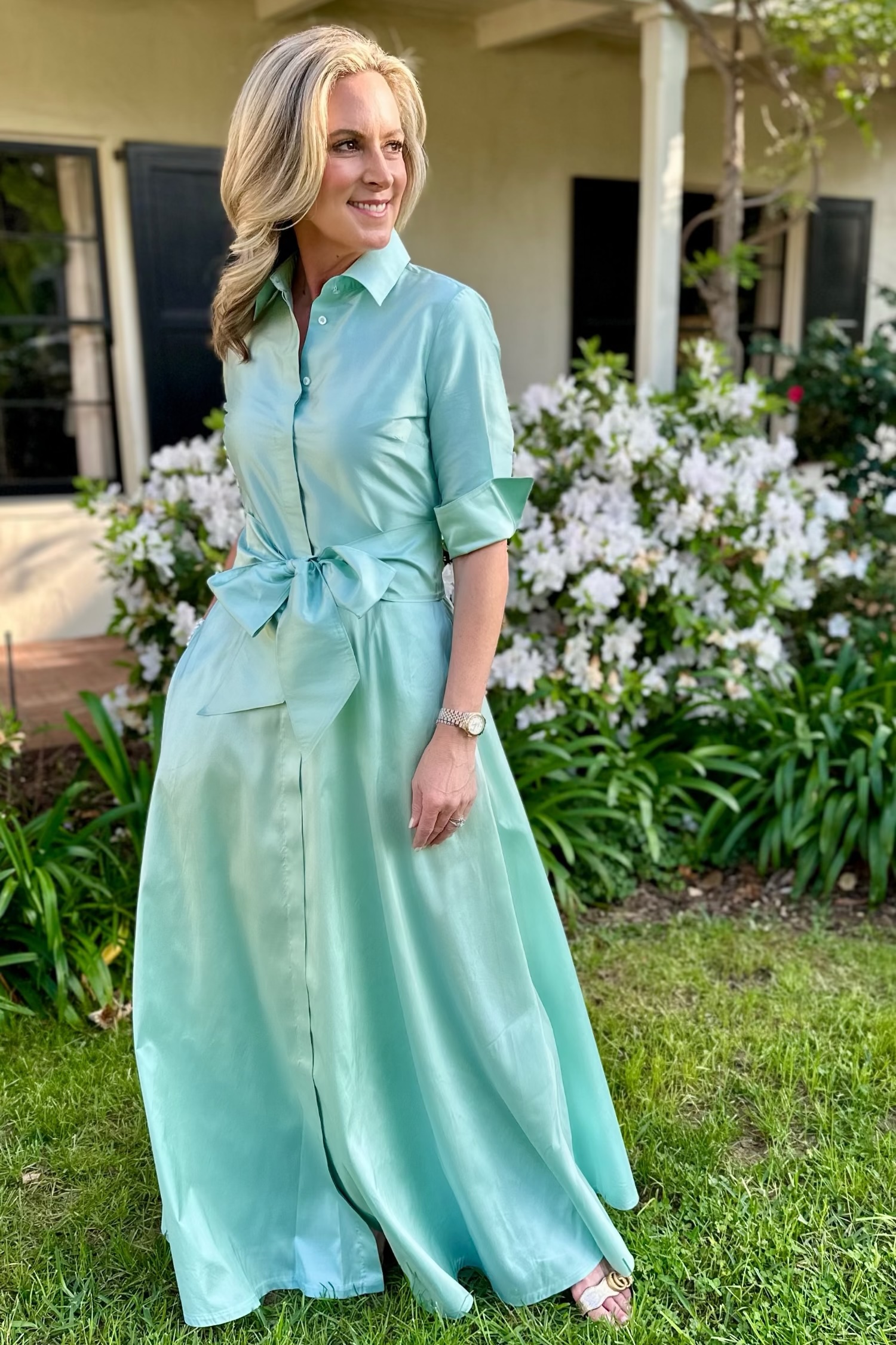 Sara Roka Marysu Long Dress Mint
