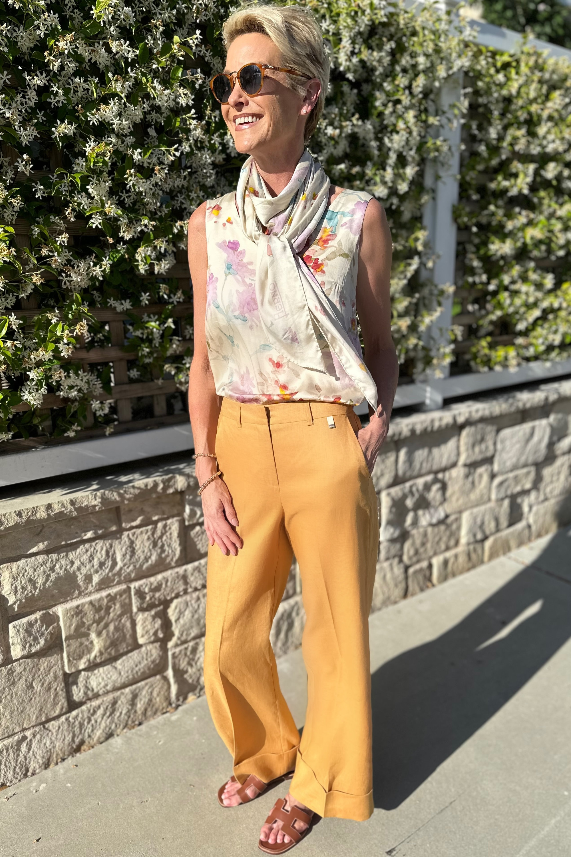 Herno Linen Woven Pant Mustart